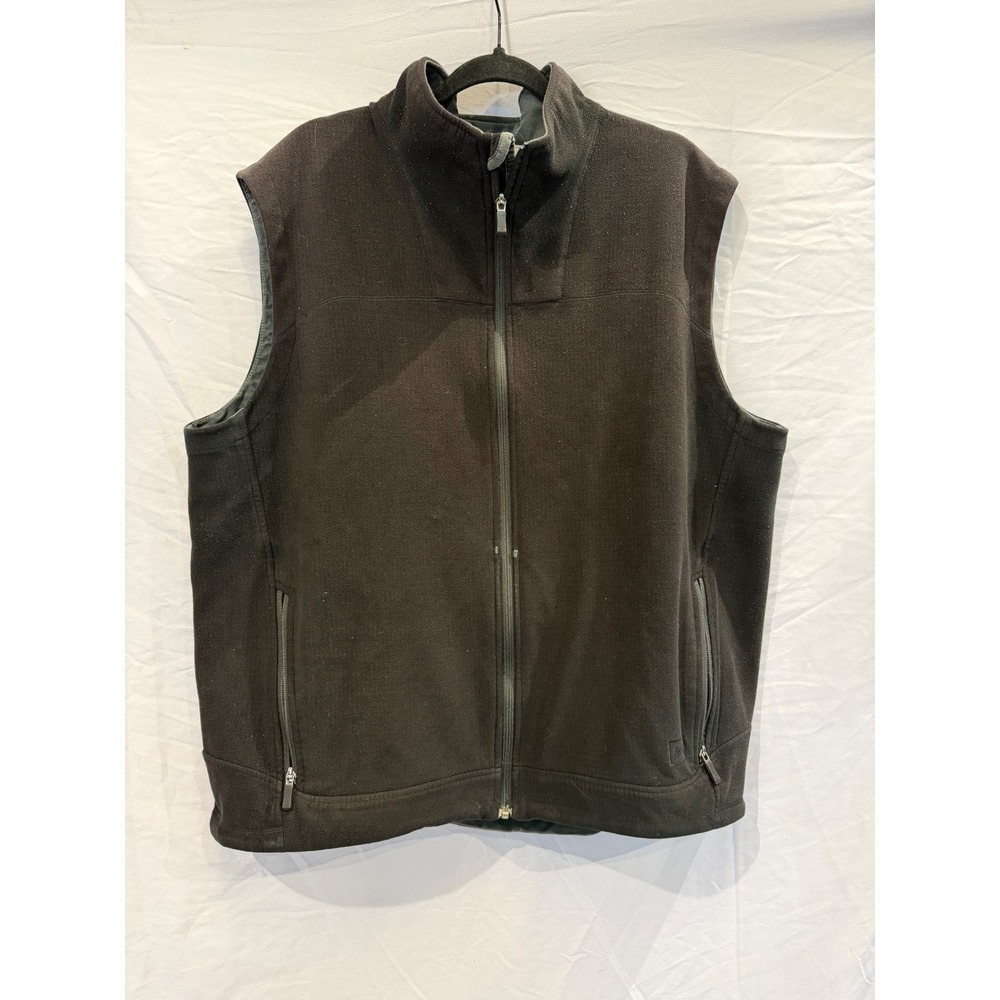 REI Mens XXL Black Fleece Full Zip Vest Outdoor Layering